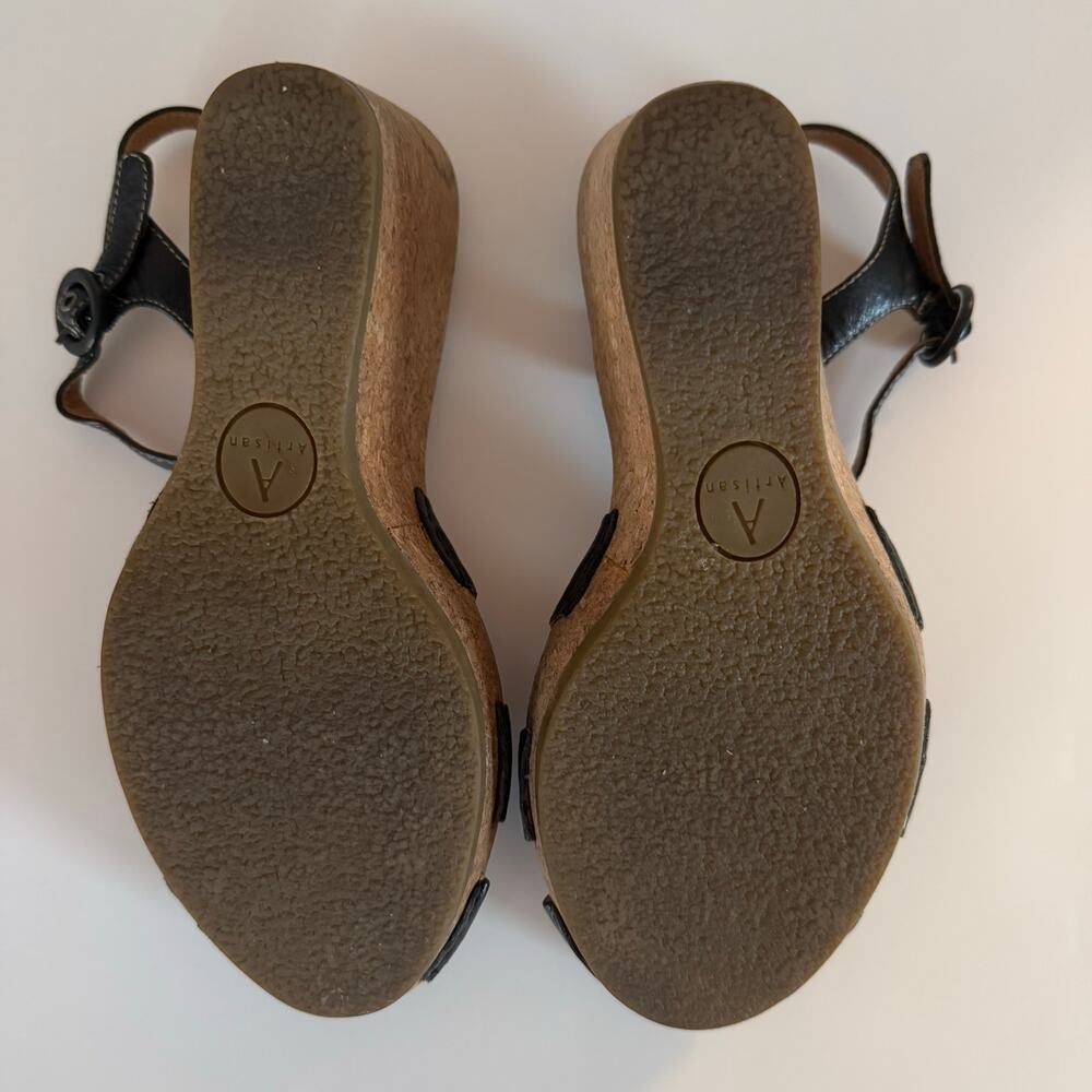Clarks Artisan Wedge Sandal Black 6.5 - Picture 4 of 4